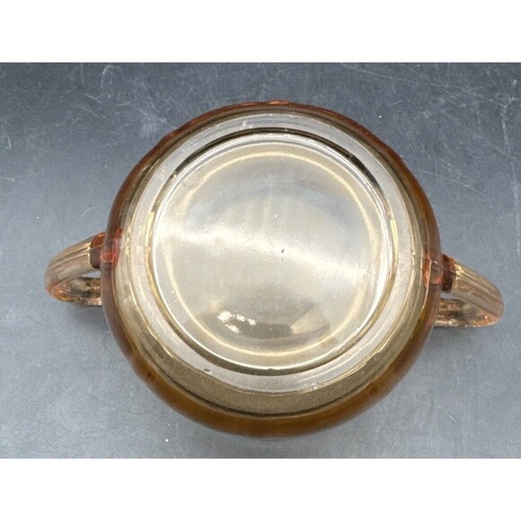 VTG Cambridge AMBER Glass Creamer & Open Sugar Set - Picture 5 of 12